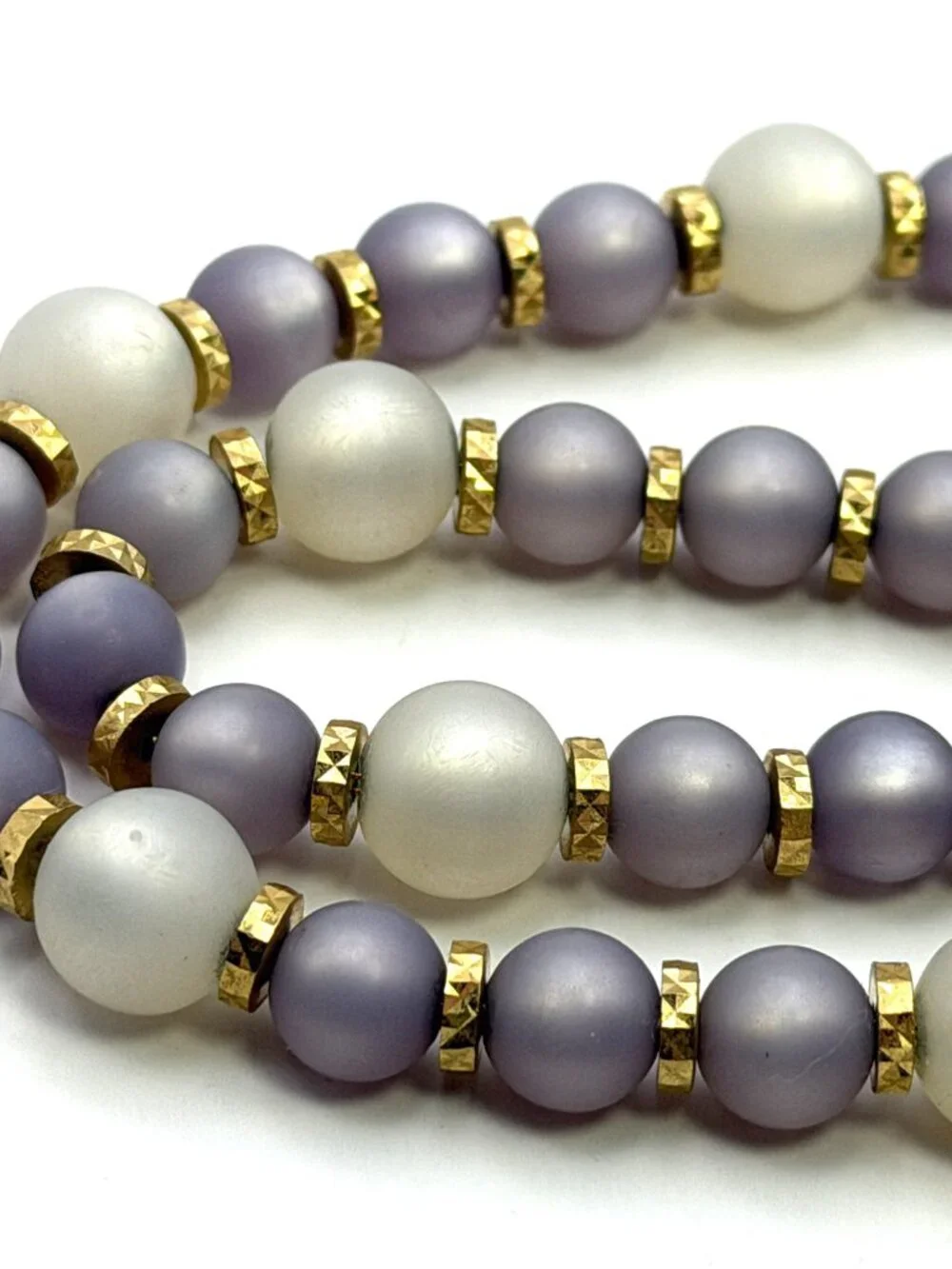 Book Piece Vintage Napier Necklace Frosted Sherbet Collection Lavender White